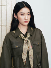Women's Utility-Style Long-Sleeve Shirt Dress