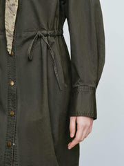 Women's Utility-Style Long-Sleeve Shirt Dress
