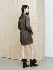 Women's Utility-Style Long-Sleeve Shirt Dress