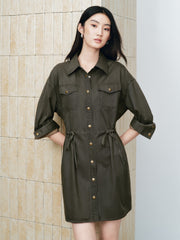Women's Utility-Style Long-Sleeve Shirt Dress