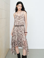 Women's Vacation-Style Zebra-Print Dress