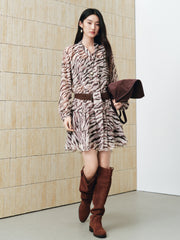 Women's Vacation-Style Zebra-Print Dress
