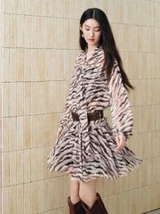Women's Vacation-Style Zebra-Print Dress