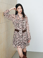 Women's Vacation-Style Zebra-Print Dress