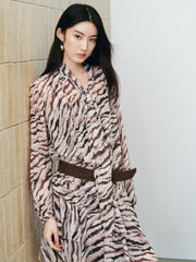 Women's Vacation-Style Zebra-Print Dress