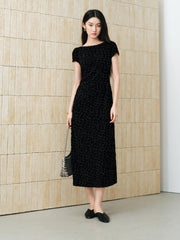 Women's Elegant Black Sparkly Evening Dress