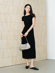 Women's Elegant Black Sparkly Evening Dress