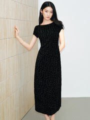 Women's Elegant Black Sparkly Evening Dress
