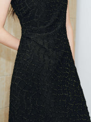 Women's Elegant Black Sparkly Evening Dress