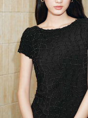 Women's Elegant Black Sparkly Evening Dress