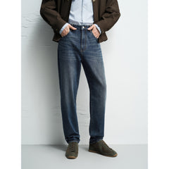 Men's Casual Washed Tapered Jeans