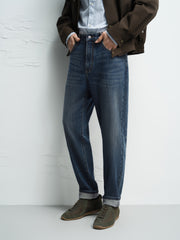 Men's Casual Washed Tapered Jeans