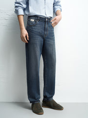 Men's Casual Washed Tapered Jeans