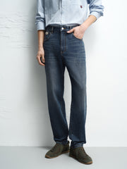 Men's Casual Washed Tapered Jeans