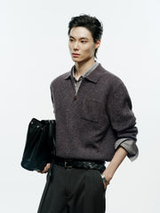 Men's Old Money Style Marl-Texture Half-Zip Sweater