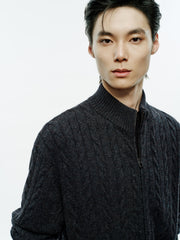 Men's Old Money Style 100% Wool Ribbed Knit Top