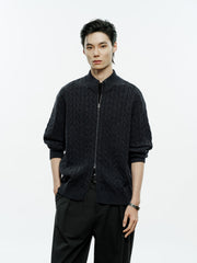 Men's Old Money Style 100% Wool Ribbed Knit Top