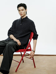Men's Old Money Style 100% Wool Ribbed Knit Top