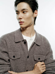 Men's Casual 30% Wool Relaxed Cardigan