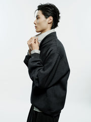 Men's Casual 3D-Panel Half-Zip Sweatshirt