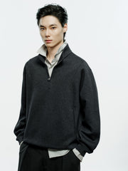 Men's Casual 3D-Panel Half-Zip Sweatshirt