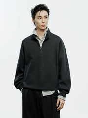 Men's Casual 3D-Panel Half-Zip Sweatshirt