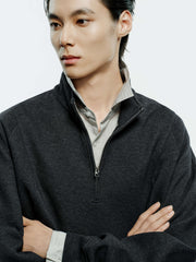 Men's Casual 3D-Panel Half-Zip Sweatshirt