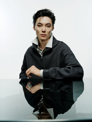 Men's Casual 3D-Panel Half-Zip Sweatshirt