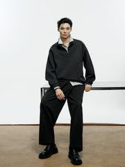 Men's Casual 3D-Panel Half-Zip Sweatshirt