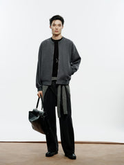 Men's Casual Knit Crewneck Jacket