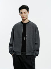 Men's Casual Knit Crewneck Jacket