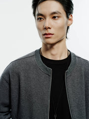 Men's Casual Knit Crewneck Jacket