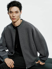 Men's Casual Knit Crewneck Jacket