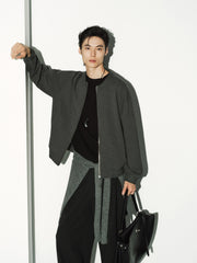 Men's Casual Knit Crewneck Jacket