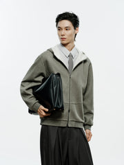 Men's Casual Structured Knit Hooded Jacket