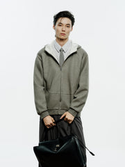 Men's Casual Structured Knit Hooded Jacket