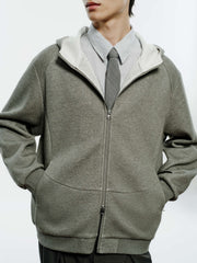 Men's Casual Structured Knit Hooded Jacket