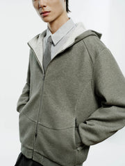 Men's Casual Structured Knit Hooded Jacket