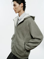 Men's Casual Structured Knit Hooded Jacket