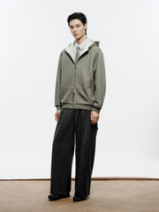 Men's Casual Structured Knit Hooded Jacket