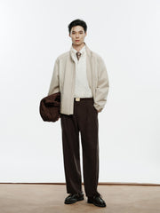 Men's Old Money Style Cable-Knit 30% Wool Sweater