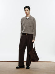 Men's Old Money Style Marl-Texture Half-Zip Sweater
