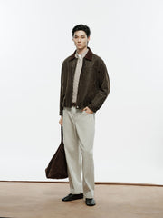 Men's Old Money Style Cable-Knit 30% Wool Sweater