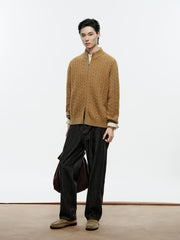 Men's Old Money Style 100% Wool Ribbed Knit Top