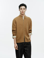 Men's Old Money Style 100% Wool Ribbed Knit Top