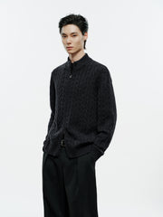 Men's Old Money Style 100% Wool Ribbed Knit Top