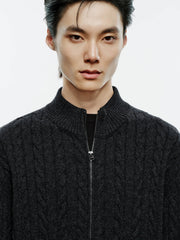 Men's Old Money Style 100% Wool Ribbed Knit Top