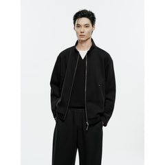 Men's Casual Solid Knit Stand-Collar Jacket