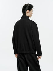Men's Casual Solid Knit Stand-Collar Jacket