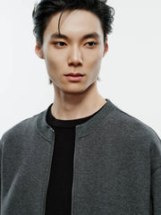 Men's Casual Knit Crewneck Jacket